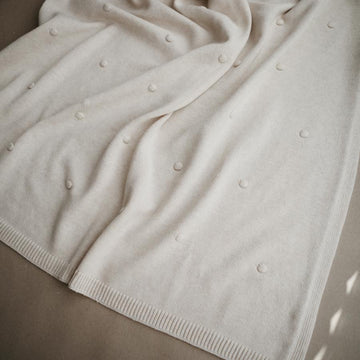 Knit blanket dots - Off white melange - Mushie